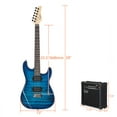 thumbnail image 2 of Glarry 39in Full Size Beginner Electric Guitar Kit w/Case, 20W Amp, Tuner, Bag, Strap, Blue, 2 of 7