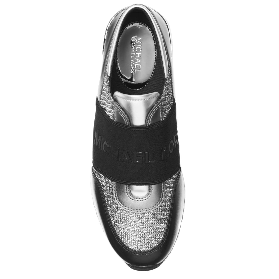 michael kors black and silver trainers