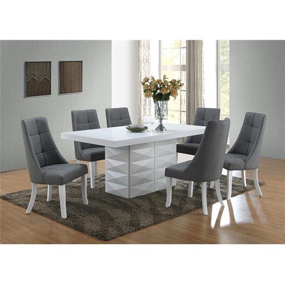 Chaises de Salle à Manger de Cuisine en Vinyle KB PC60-G , Gris - Ensemble de 2
