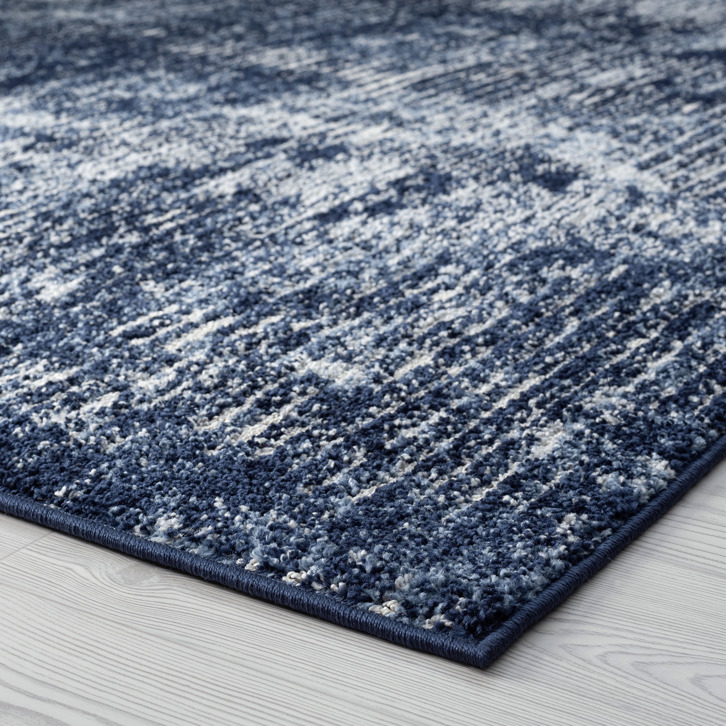 Contemporary 2x3 Area Rug (2' x 3') Abstract Navy, Cream Indoor Scatter Easy to Clean