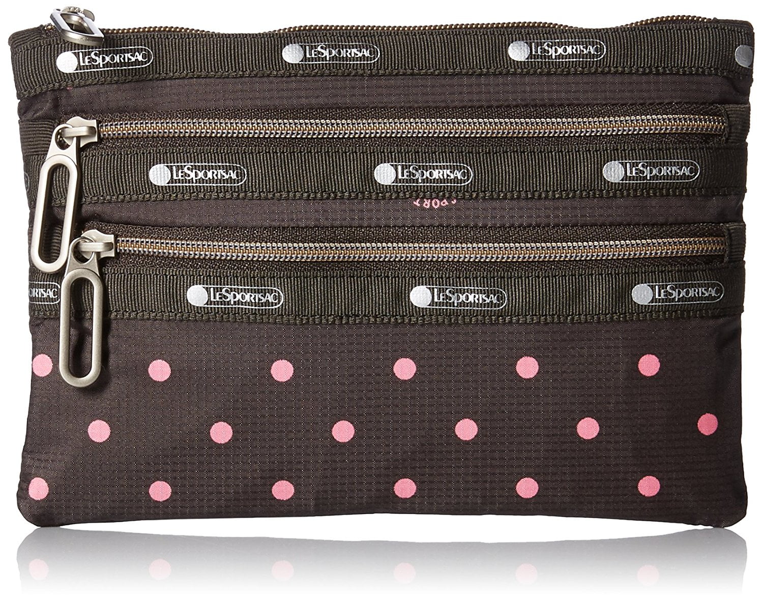 Lesportsac Essential Classic 3 Zip Pouch (Sun Dot Gravel)