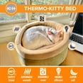 thumbnail image 5 of K&H Pet Products Thermo-Kitty Bed Indoor Heated Cat Bed Sage/Tan Small 16 Inches, 5 of 11