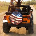 thumbnail image 3 of KAKALAD Vintage American Flag 02 Spare Tire Cover Universal Vehicle Accessories Buckle Car Tools 15”in, 3 of 6