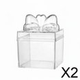 thumbnail image 1 of 2 Cajas de Dulces Transparentes con Lazo. Versátil Caja de Dulces Transparente Multiusos. Contenedor para Bodas, Fiestas Y Showers. 2 piezas, 1 of 7