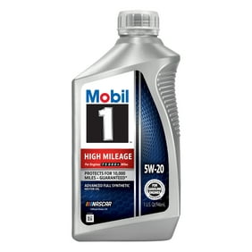 Mobil 1 High Mileage Full Synthetic Motor Oil 5W-20, 1 Quart
