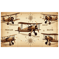 thumbnail image 2 of LUUFILx Vintage Airplane Backdrop for Aviation Themed Party Background Banner Photography Props Birthday Decoration Compass Map Style Party Supplies, 2 of 7