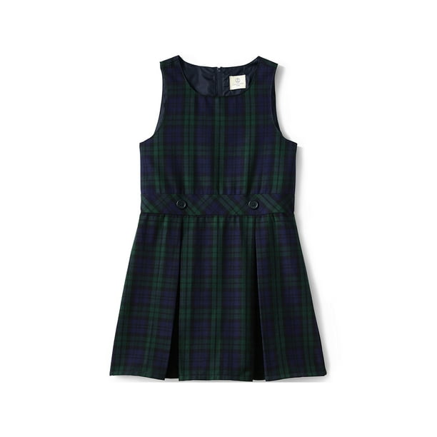Lands' End School Uniform Girls Plaid Jumper Top of Knee