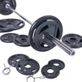 thumbnail image 2 of BalanceFrom Cast Iron Olympic Weight Including 7FT Olympic Barbell and Clips, 300-Pound Set (255 Pounds Plates + 45 Pounds Barbell), Multiple Packages, 2 of 6