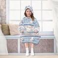 thumbnail image 7 of Wearable Blanket with Sleeves and Pocket Oversized Hooded Sweatshirt 3-14 YR Cute Cat Pattern S, 7 of 7