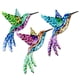 thumbnail image 1 of Escultura de pájaros, 3 piezas de metal colibrí pared colibrí arte de la pared decoración de la pared características de vanguardia, 1 of 8