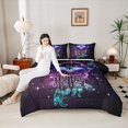 thumbnail image 4 of Homewish Teens Female Men Flying Gradient Butterfly Full Size Comforter Sets 3-Piece,Bohemian Feather Dreamcatcher Bedding Comforter Set,Galaxy Starry Sky Lightweight Bedding Sets, 4 of 8