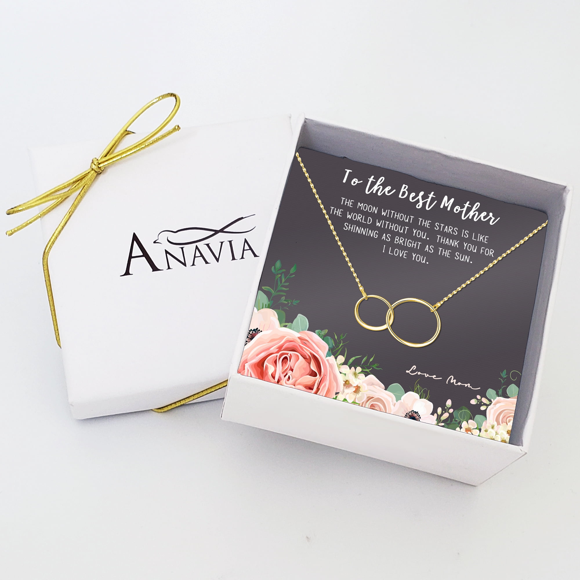 To The Best Mother Mother's Day Gift, Gift for Her, Gift for Her, Mother's Day Jewelry with Card, Card and Necklace Set for Mother's Day, Gift for Mom [Gold Infinity, No-Personalized Card]