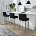 thumbnail image 3 of Home Square 42"H Leather Bar Stool in Black - Set of 3, 3 of 11