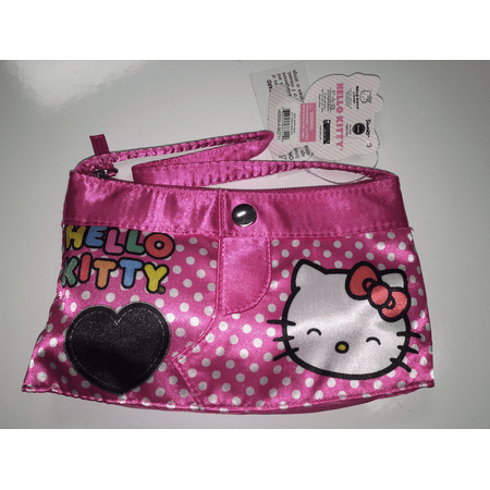 Hand Bag - Hello Kitty - Happy Face Black Heart Pink New 667440