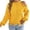 Yellow, variant on Womens Fall Fashion Pullover Sweaters Distressed Ripped Hem Detail One Cold Shoulder Cutout Chest Pocket Long Sleeves Streetwear