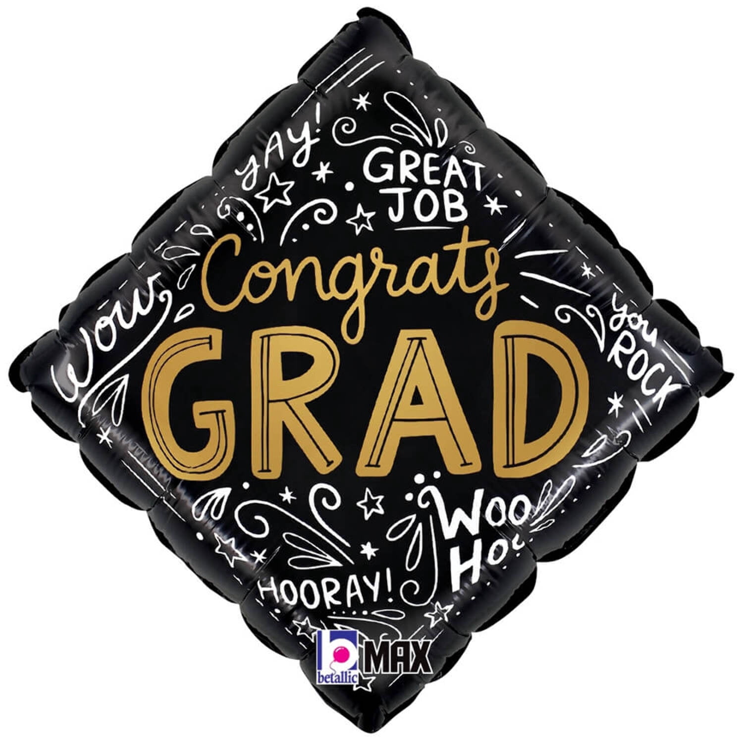 Anagram 18" "Congrats Grad" Silver Foil Mylar Balloon | Graduation Party Decoration