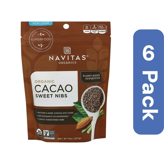 Navitas Cacao Sweet Nibs Organic 8 oz (Pack of 6)