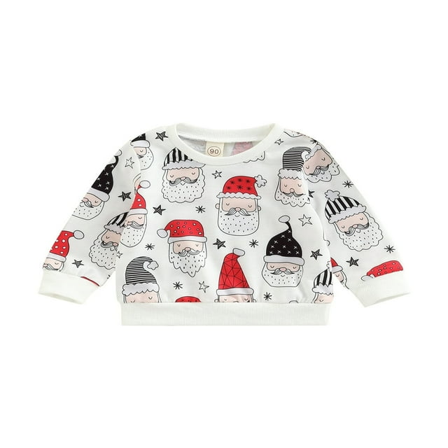 Baby Christmas Sweatshirt Crew Neck Long Sleeve Tops 6M-4Y