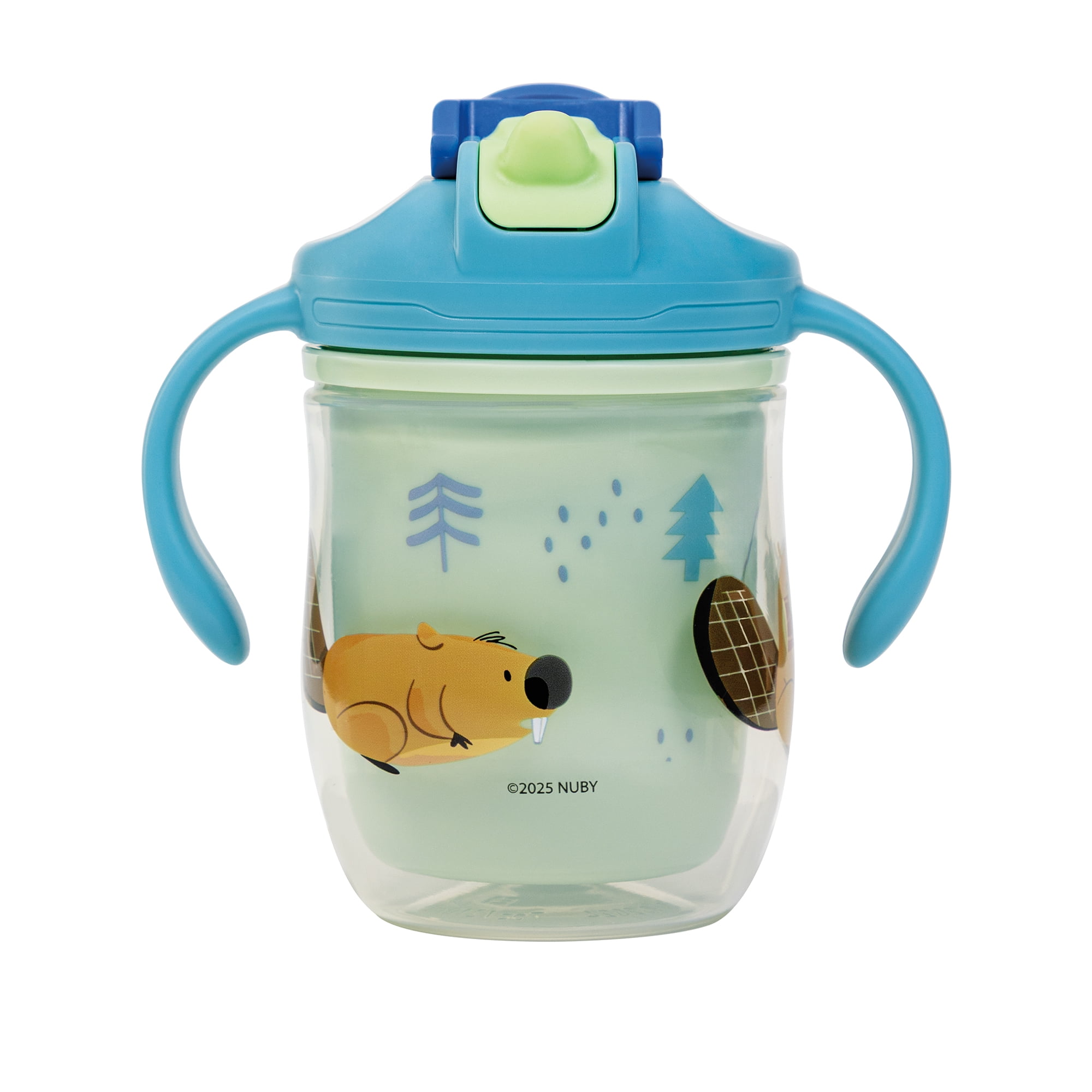 Nûby™ 2-en-1 Gobelet en Plastique Isolé pour Tout-Petit avec Bec & Paille Pondérée 360˚