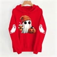 thumbnail image 3 of gbyLJF Womens Halloween Cute Ghost Hoodies Funny Pumpkin Graphic Sweatshirts Loose Fleece Pullover Festival Sweater with Pocket, 3 of 6