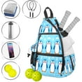 thumbnail image 3 of Pickleball Shoulder Bag for Men and Women - Fence Hook - Crossbody Backpack with Water Bottle Holder Cute Blue Penguin, 3 of 8