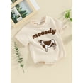 thumbnail image 2 of Country Baby Outfit Boy Girl Western Cow Embroidery Cowboy Romper Bodysuit Summer Short Sleeve One Piece Clothes, 2 of 7