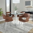thumbnail image 2 of Margarite Chair, Upholstered Dining Chairs, Mid-Century Modern Dining Chair, Kitchen Chairs for Dining Table, Dining Chairs Set of 2 (Brown Faux Leather), 2 of 5