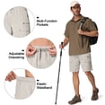 thumbnail image 6 of POENTAB Hiking Cargo Shorts For Men Summer Casual Outdoor Safari Work Golf Shorts with Zipper Pockets Light Khaki, 6 of 9