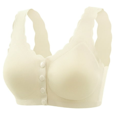 Cavosen Women s Bras Full Coverage Ice Silk Seamless Front Buckle Everyday Bras No Underwire Push up Solid Bralette Oversized Padded Fixed Cup Comfortable Breathable Underwear