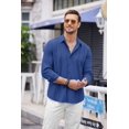 thumbnail image 5 of COOFANDY Mens Cuban Guayabera Shirt Casual Button Down Shirts Long Sleeve Beach Linen Shirts, 5 of 6
