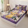 thumbnail image 2 of Homewish Chihuahua Animal Zipper Queen Comforter Set with Fitted Sheet and 2 Pillowcases,Spring Flower Zipper Bedding Set,Purple,Polkadot Reversible,4pcs, 2 of 8