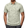 thumbnail image 2 of SAWOBUUN Men's Print Shirt Short Sleeve Collared T-Shirt Lightweight Breathable Casual Summer Golf Top, 2 of 9