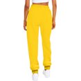 thumbnail image 4 of 2025 Women's Casual Pants Ladies Solid Color Drawstring Petite Pants for Women Work Casual Elastic Waist Casual Loose Rompers for Women Long Pant Casual Foot Fleece, 4 of 6