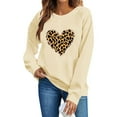 thumbnail image 6 of VKOYWKM Women's Valentines Day Sweatshirt Love Heart Print Pullover Sweatshirt Oversized Long Sleeve Crew Neck Holiday Tops Valentine Sweatshirts, 6 of 7