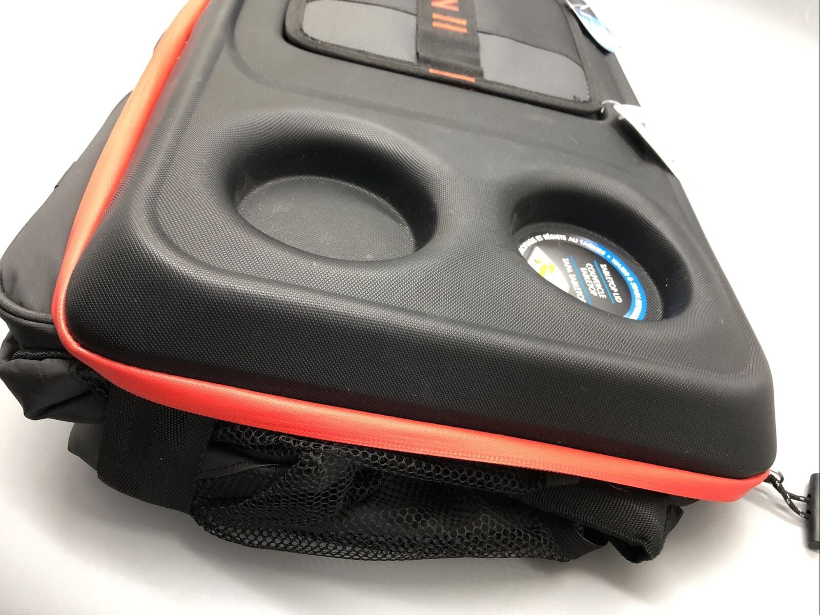 Titan 50-Can Collapsible Cooler Black & Red TableTop™ with 2 Drink Holders & Lid