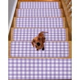 thumbnail image 2 of Purple Stair Treads for Wooden Steps Indoor Runner Rug Carpet, Country French Rustic Buffalo Plaid Modern Art 10 Pieces Peel and Stick Staircase Step Treads Covers Washable Throw Door Mats, 30"x8", 2 of 6