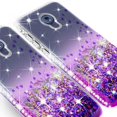 thumbnail image 4 of Compatible for Motorola Moto G7 Power Case, with [Temper Glass Screen Protector] SOGA Diamond Liquid Quicksand Cover Cute Girl Women Hybrid Phone Case - Clear/Purple, 4 of 5