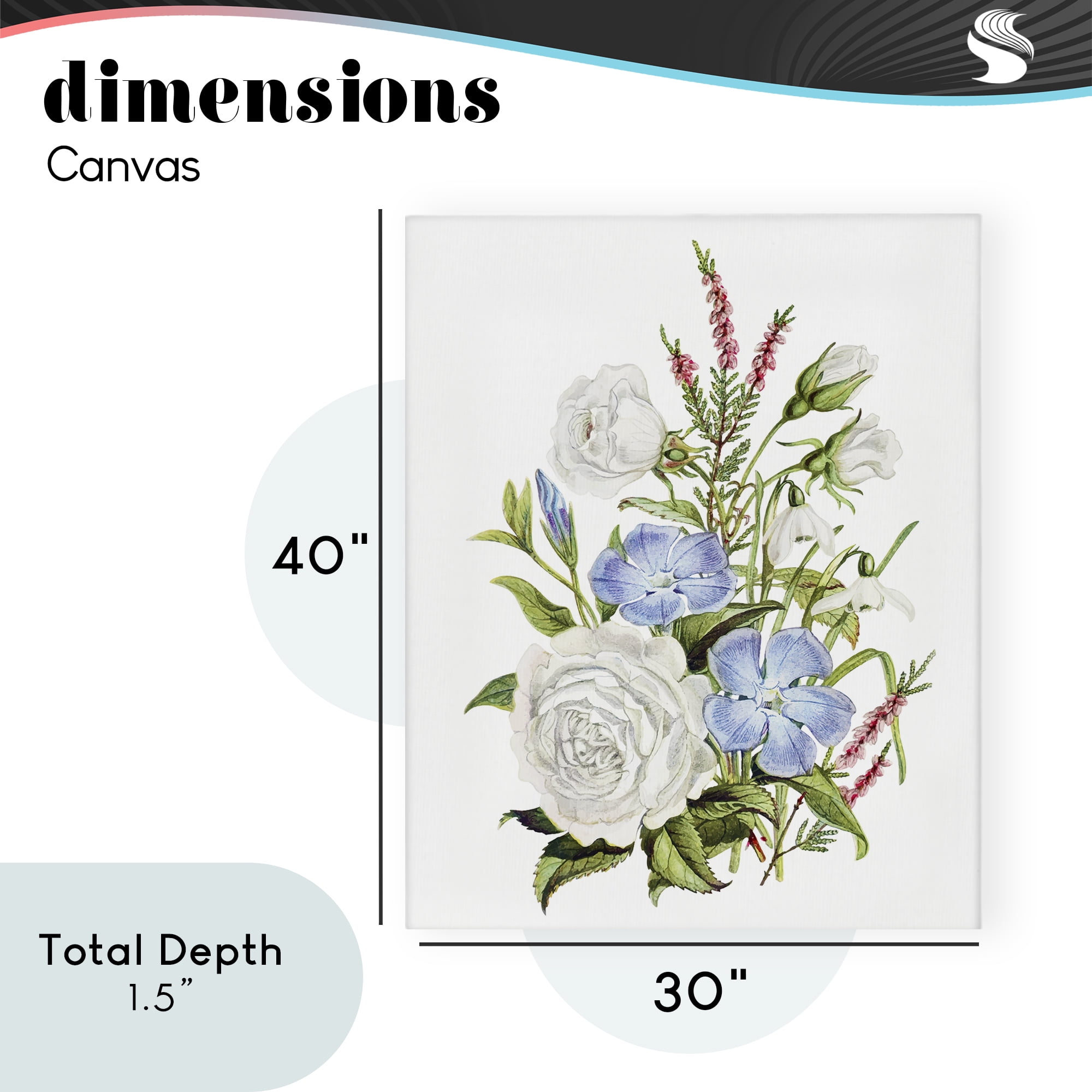 Bountiful Floral Bouquet Canvas Wall Art, design by Lettered and Lined