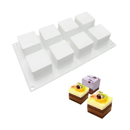 Lanhui.Mousse Pastry Mold 8 Even Cube DIY Baking Cake Mold Chocolate