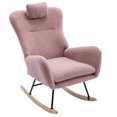 thumbnail image 5 of Kselythan Modern Rocking Chair Upholstered Glider Rocker With High Backrest Comfortable Stylish Accent Armchair With Padded Seat For Nursery Bedroom Living Room, 5 of 9
