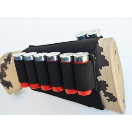 Stretchy Neoprene Shotgun BUTTSTOCK Ammo Pouch Shell Holder for 12 Ga (Best Ammo For Saiga 12)