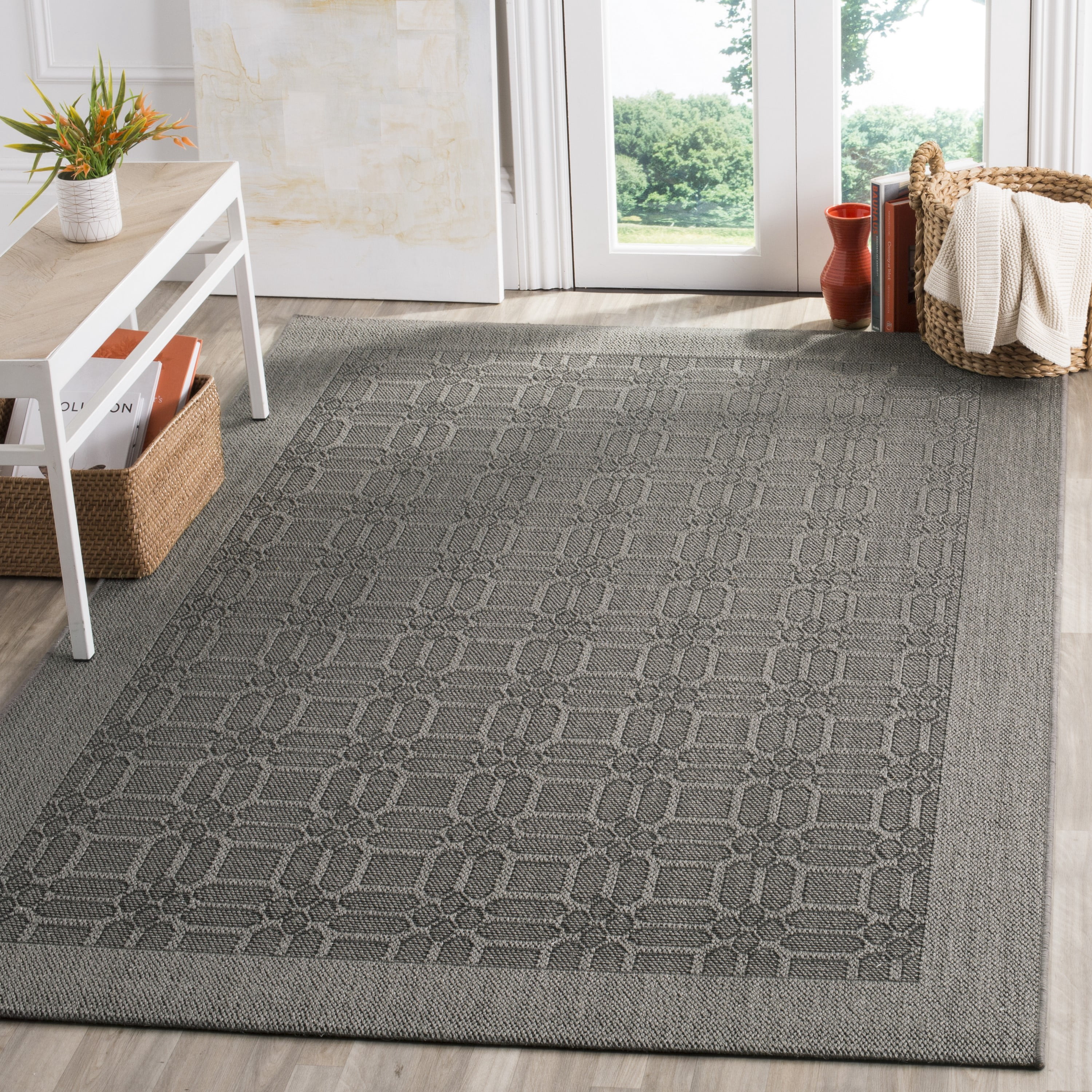 SAFAVIEH Palm Beach Laidley Geometric Area Rug, Ash, 8' x 10'