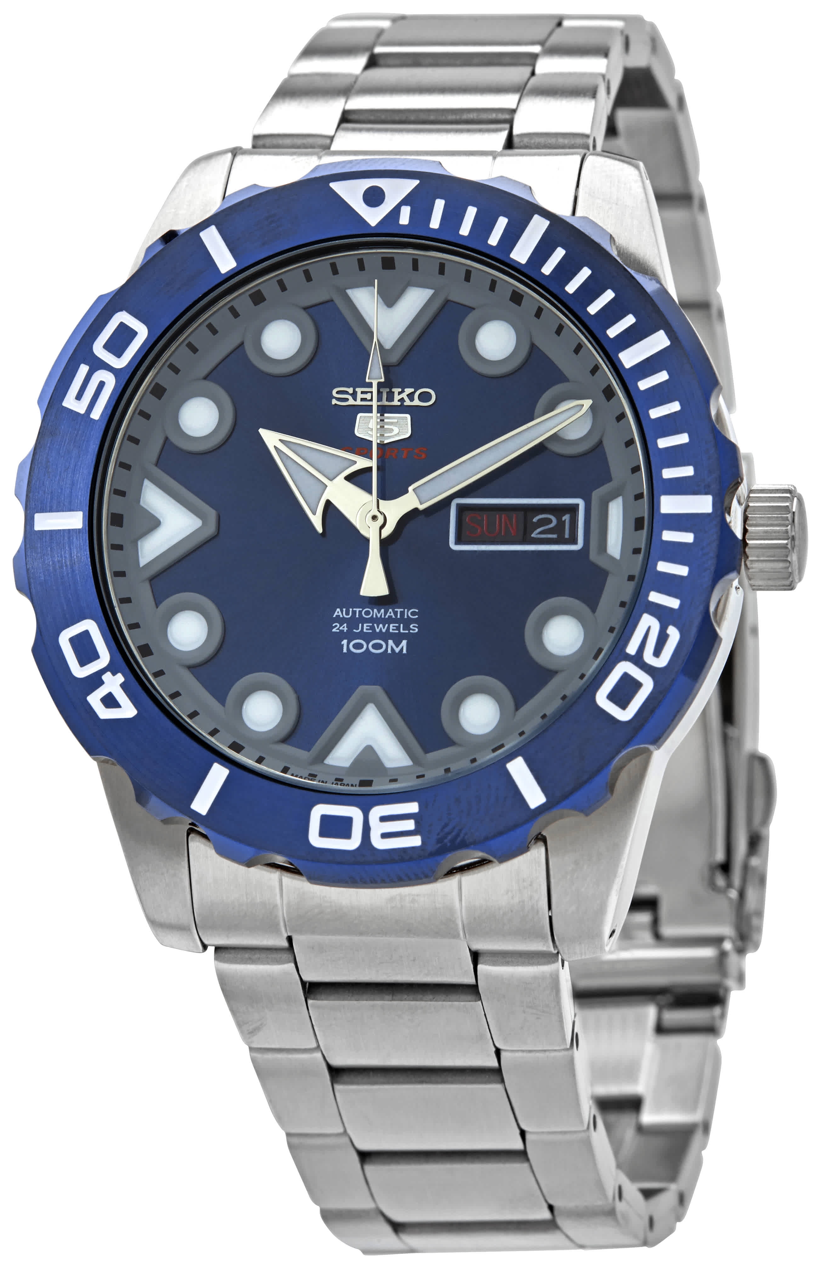 seiko 5 sports automatic blue dial