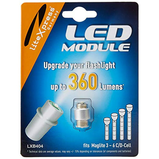 LiteXpress LXB404 Upgrade Module, 360 Lumens for 3 - 6 C/D Cell Maglite Torches - Walmart.com