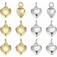 thumbnail image 6 of 1set Heart Charms Love Pendant with Jump Ring Golden Sliver Metal Dangle Charm for Jewelry Bracelet Necklace Bag Keychain Earring Making Accessories Supplies Valentine Gift, 6 of 8