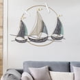 thumbnail image 4 of Homebeez Metal Sailboat Wall Decor, 3D Nautical Ship Wall Sculptures, Metal Sailing Boat Coastal Decor School Home Hotel Living Room Bedroom Dining Room, 4 of 5