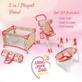 thumbnail image 2 of The New York Doll Collection 3-1 Baby Doll Furniture Set, Floral, 2 of 6