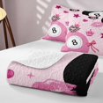 thumbnail image 4 of Erosebridal Eight Ball Bed Spread Queen Lips Queen Coverlet Set, Baby Pink 3 Pieces 1 Quilt and 2 Pillowcases, 4 of 7