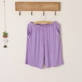 thumbnail image 3 of Prolriy Pajama Shorts Women, Women's Summer Sports Solid Color Thin Large Size Pants Loose Can Be Worn Outside Five Pajama Pants Sleep Shorts Women Purple XL, 3 of 3