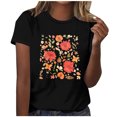 thumbnail image 1 of Tops Cortos para las Mujeres Blusas Impresas Manga Corta Cuello Redondo, Tops de Blusa para las Mujeres Primavera Verano Casual, 1 of 4